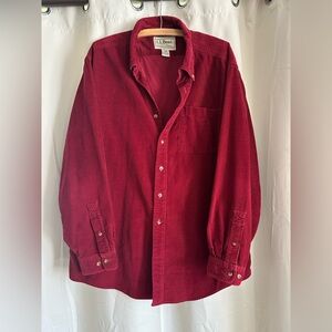 Vintage LL Bean Red Corduroy Shirt Men’s - XL